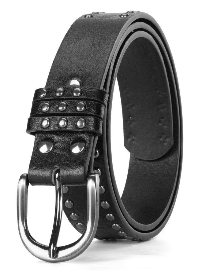 OVOY Studded-Punk-Rock-Belts for Women - Western Studded Rivets Gothic Goth Leather Belt for Jeans & Rocker Outfits - Image 4